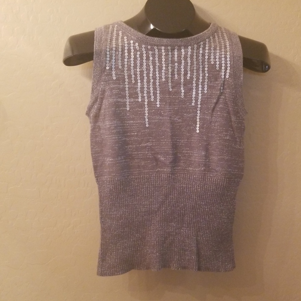 Grey and silver sweater top
